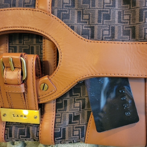 L.A.M.B. Gwen Stefani Brimley Clutch Signature Jacquard Leather Designer #55 - Picture 3 of 12